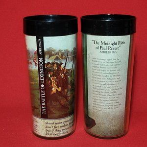 Thermo Serv Cups Historical Revolutionary Wars USA Insulated Tumblers Set of 2